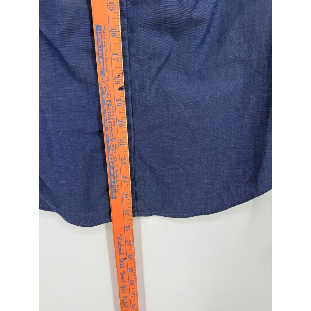Banana Republic Button Down Shirt Women 2 Petite Blue Tailored Fit Long Sleeve